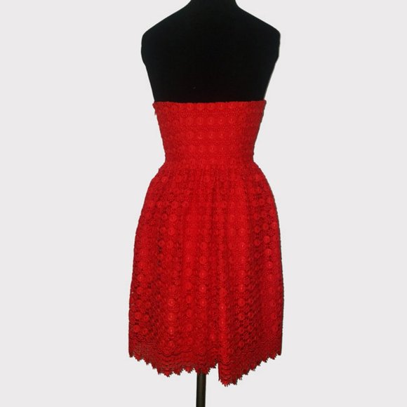 Embroidered Lace Strapless Bustier Dress XS - Picture 9 of 10